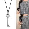 Elegant Metal Key Charm Black Rope Necklace Stylish Layering Pieces For Everyday Wear