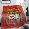 1PC Benfica Crest Custom Name Patterned Flannel Blanket Suitable For All Seasons For Home Decor Warmth And Comfort Gifts Holiday Present
