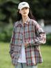 Unisex Plaid Long-Sleeve Shirt: Korean Style, Loose, Casual Jacket for Men and Women, 2025 Spring/Autumn Trend.