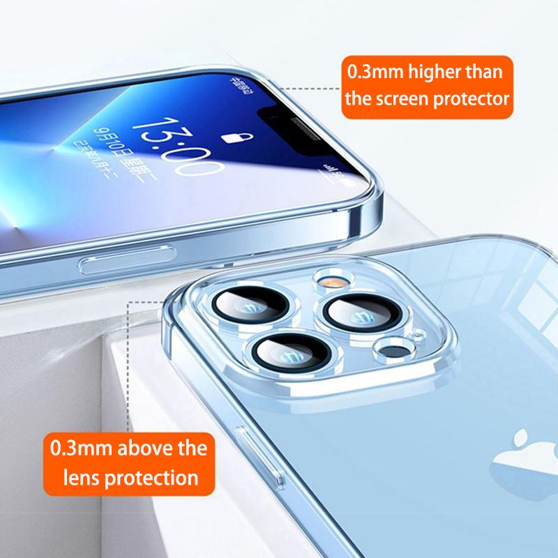 HD Clear Durable Silicone Phone Cover For Iphone Upgraded Lens Anti-Break Anti-Smudge Essential Daily For Iphone Accessory Shell