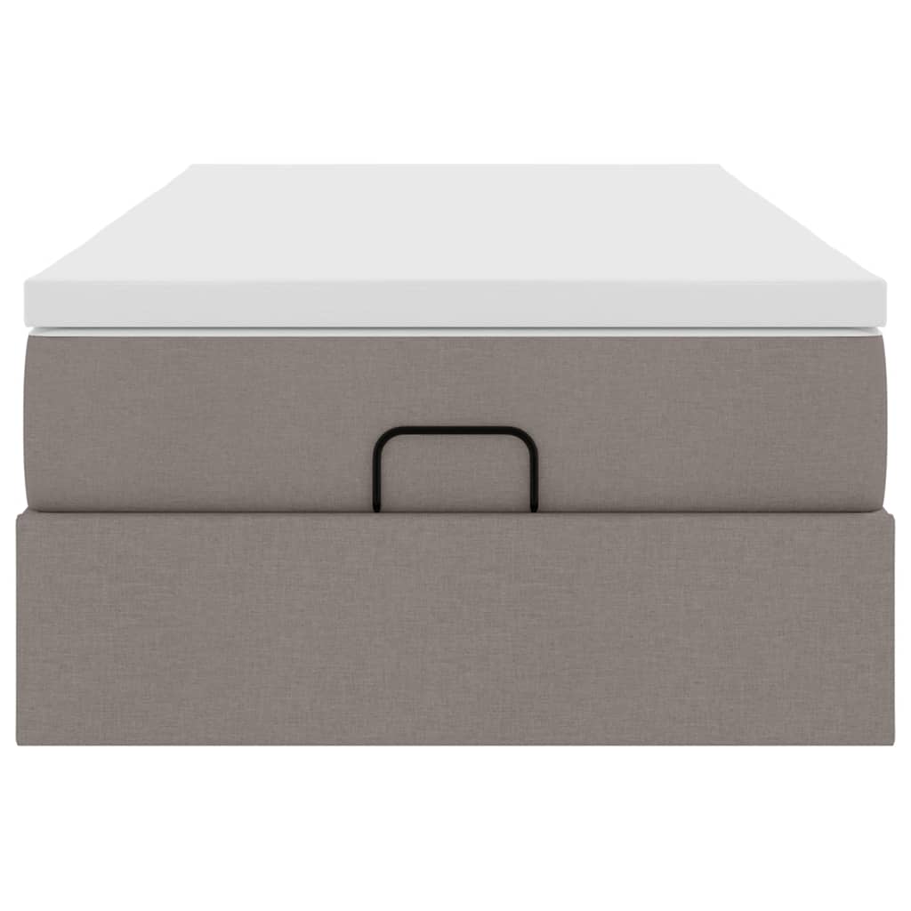 Ottoman Bed with Mattress Taupe 100x200 Cm Fabric