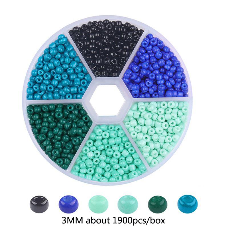 2 3mm Szklane Koraliki Millet Zestaw Kombinowany Ręcznie Robione DIY Domowe Koraliki Nawlekane na Rękę Naszyjnik z Wisiorkiem Zestaw Naszyjników Pudełko Koraliki do Wyrobu Biżuterii