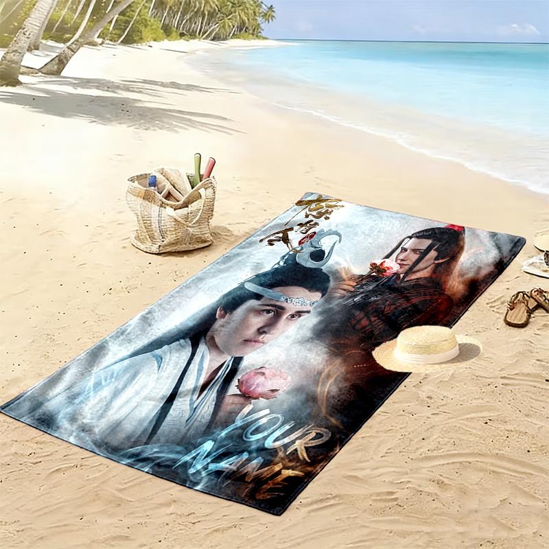 Custom NameFantasy Warrior Beach Towel Soft Microfiber Summer Towel Quick Dry Absorbent Towel for Beach Swimming Pool Travel