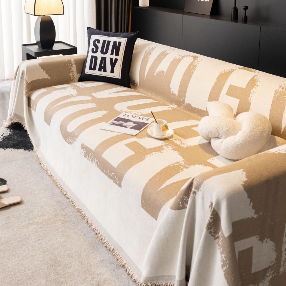 Fundas Sofas Nordic Letter Sofa Cover Throw Blankets for Living Room Position Modern Throw Camping Picnic Blanket Cover