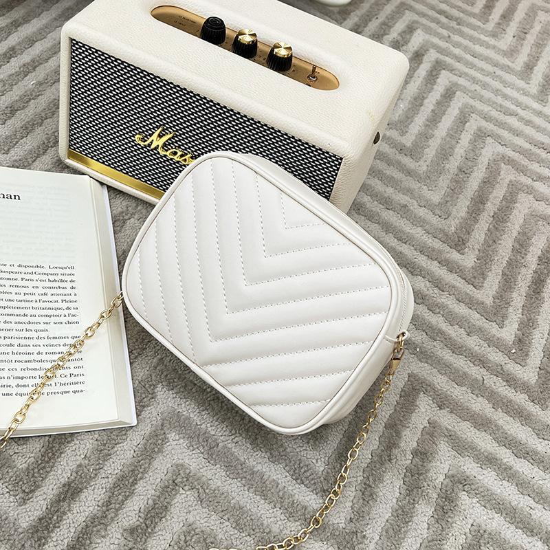 Small bag chain shoulder crossbody camera bag striped change mobile phone women's bag