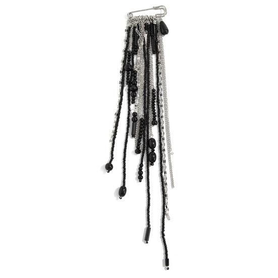 Beaded Tassel Pin Brooch Boho Chain Tassel Brooch Retro Dangle Brooch