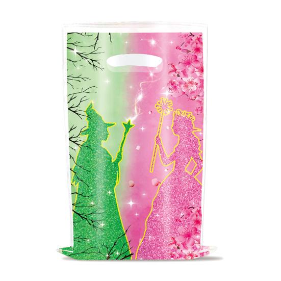 Witch Party Gift Bags Green And Pink Candy Treat Bag Plastic Snack Gift Pouch for Girls Birthday Party Baby Shower Supplies