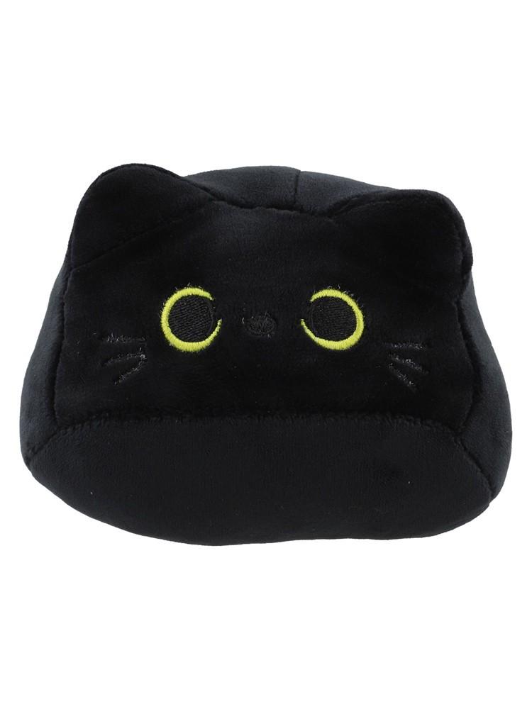 Sofa Dekorasyonu İçin 3D Siyah Kedi Peluş Oyuncak Yastık Sevimli Yumuşak Kedi Tasarımı