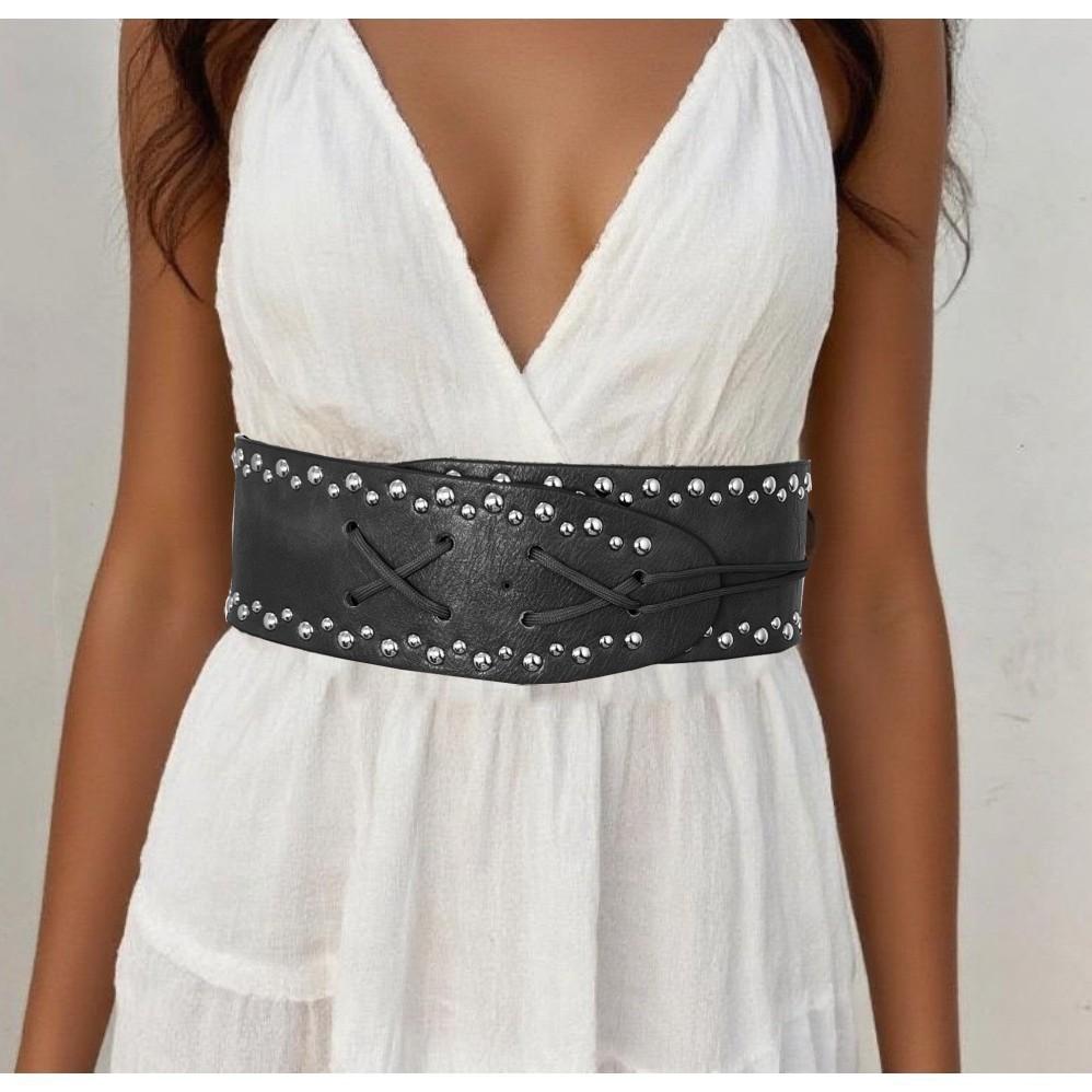 New Rivet Wide Binding Waist Belt Shein WISH Belt