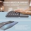 Tastatură ergonomică împărțită fără fir, tastatură ergonomică cu mai multe dispozitive USB 2.4G cu încheietura mâinii și suport pentru palme amortizate, reîncărcabilă, neagră