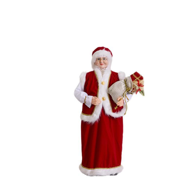 Pflaumenrot Nikolaus Oma Puppe mit Geschenktüte Weihnachtsdekoration