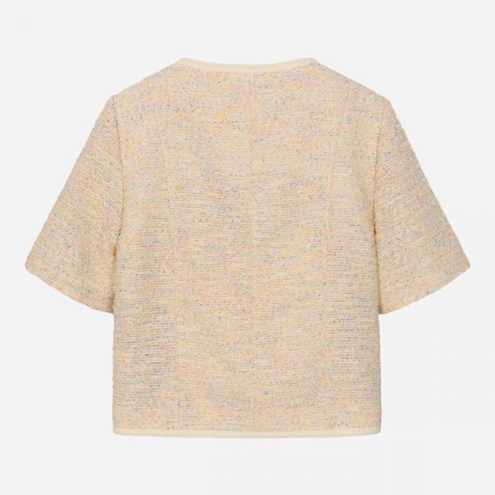 Thursday Island Women Multi Color Tweed Short Sleeve Jacket T264mjk239w