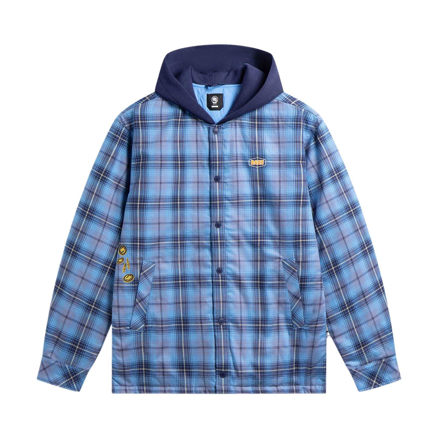 Li Ning Puffer Jackets Men s Dark Ship Blue Plaid Set Hooded Moderate Puffer Jacket AFMW003-1 XXL