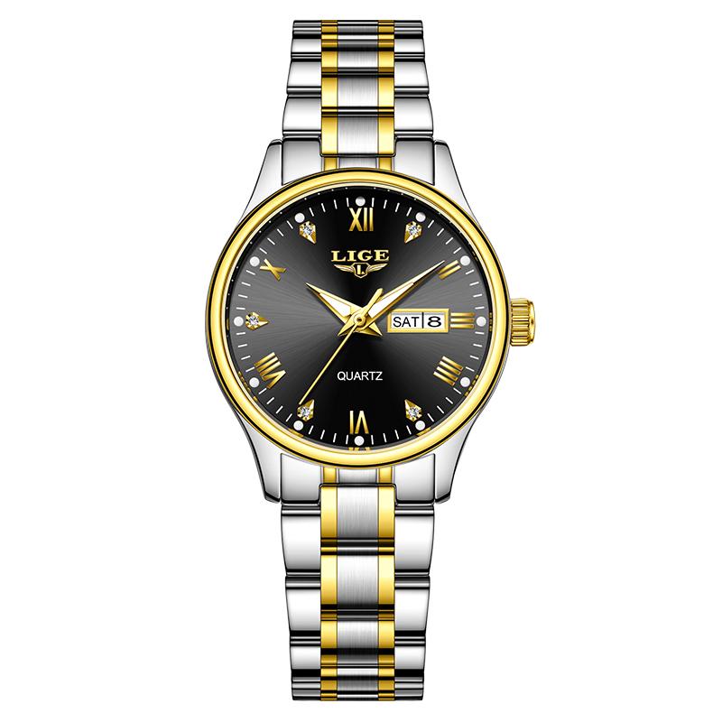 LIGE Watch for Women Luxury Waterproof Luminous Date Vintage Women's Quartz Wrist Watch Casual Fashion Reloj De mujer+BOX