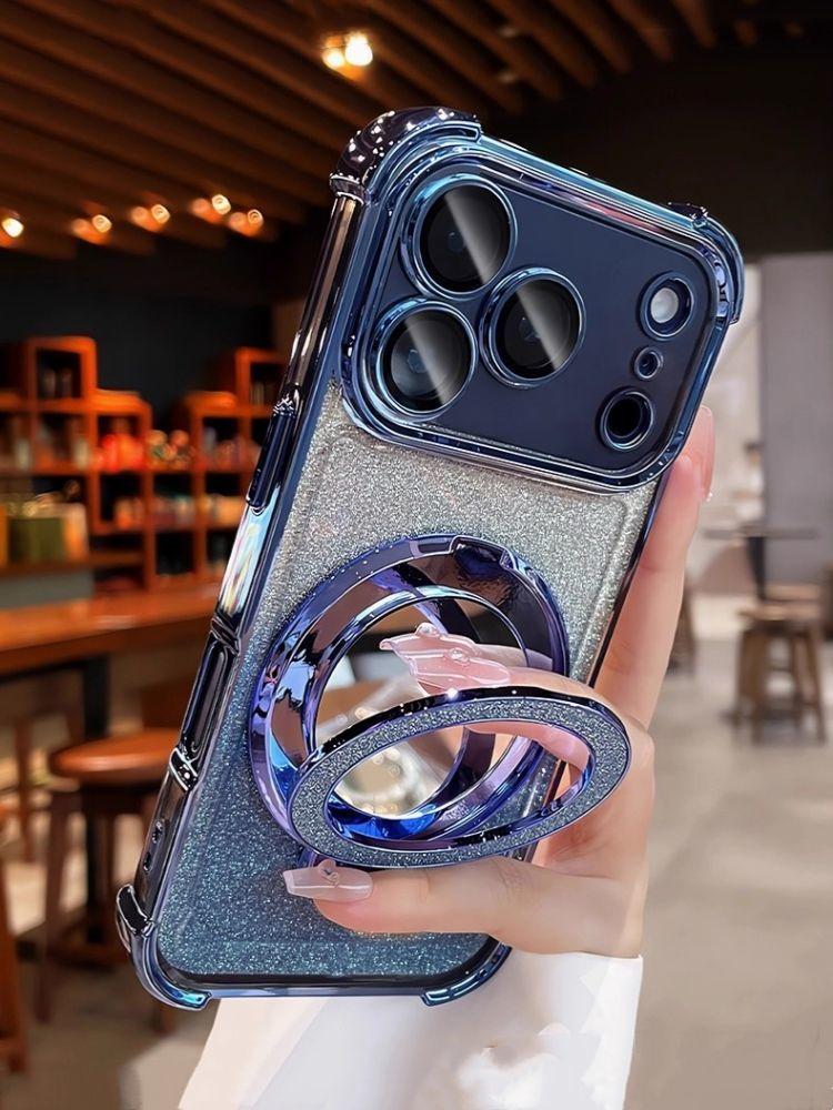 Luxury Glitter Mirror Bracket Magnetic Case For Xiaomi POCO X7 Pro F8 Ultra F7 X6 F5 X5 X3 NFC F4 M7 F3 M4 15Ultra 15 14 Pro 14T