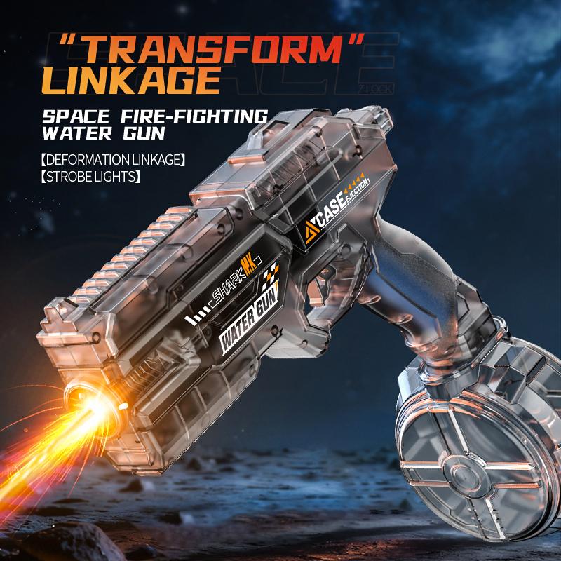 320Ml Children Electric Water Gun Toys With Cool Light Summer Outdoor Beach Pool Shooting Games Automatic Squirt Guns For Kids
