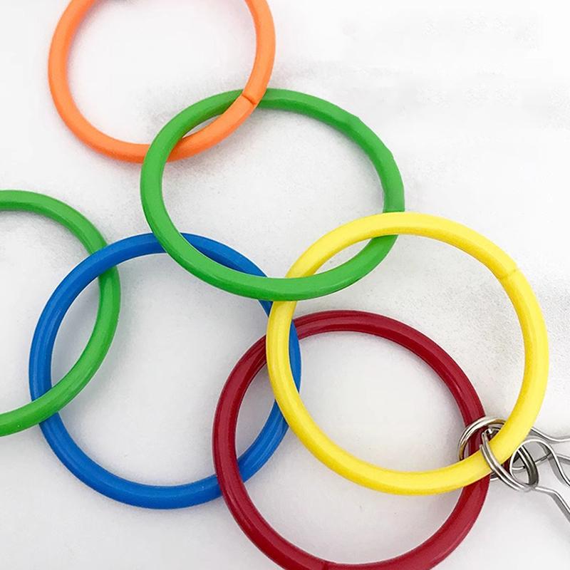 Parrot Swing Toy Bird Cage Toys With Bell Sound Colorful Climbing Ring For Lovebirds Color Ring Grinder Nibble Bird Toy Cage