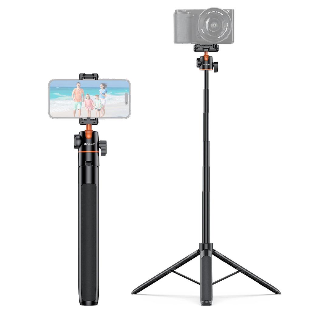 Fat Cow Portable Action Camera Selfie Stick with Tripod & Telescopic Extension for Phones & Mirrorless Cameras
