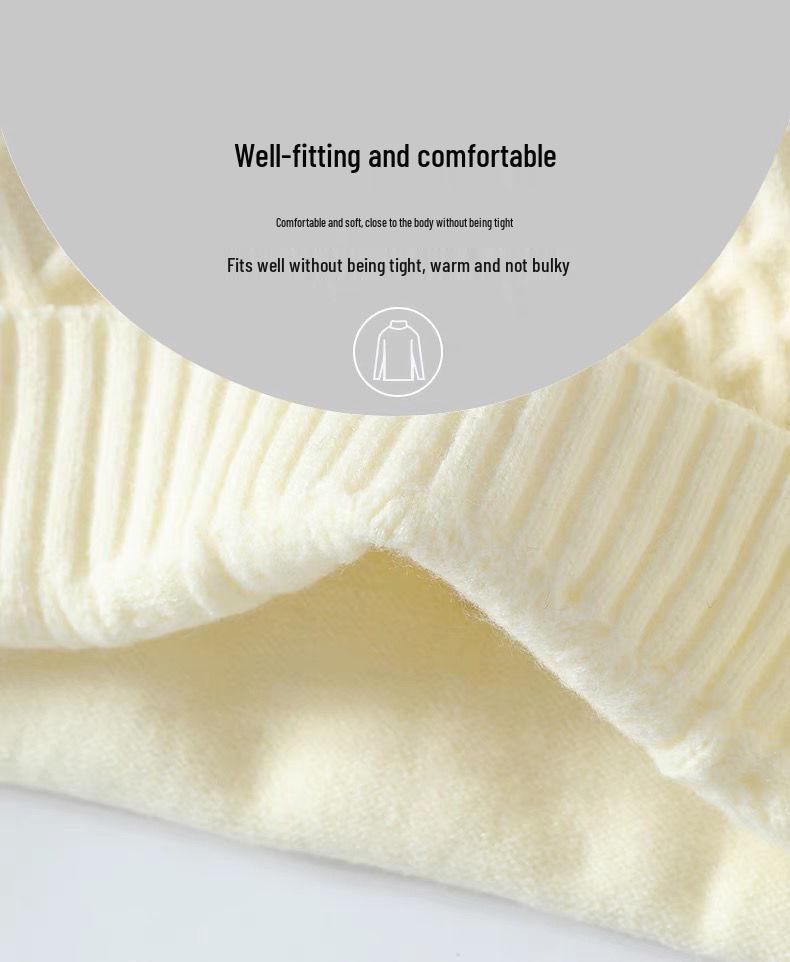 Men's Teen Fleece-Lined Winter Crew Neck Sweater - Warm, Thick, Trendy Knit