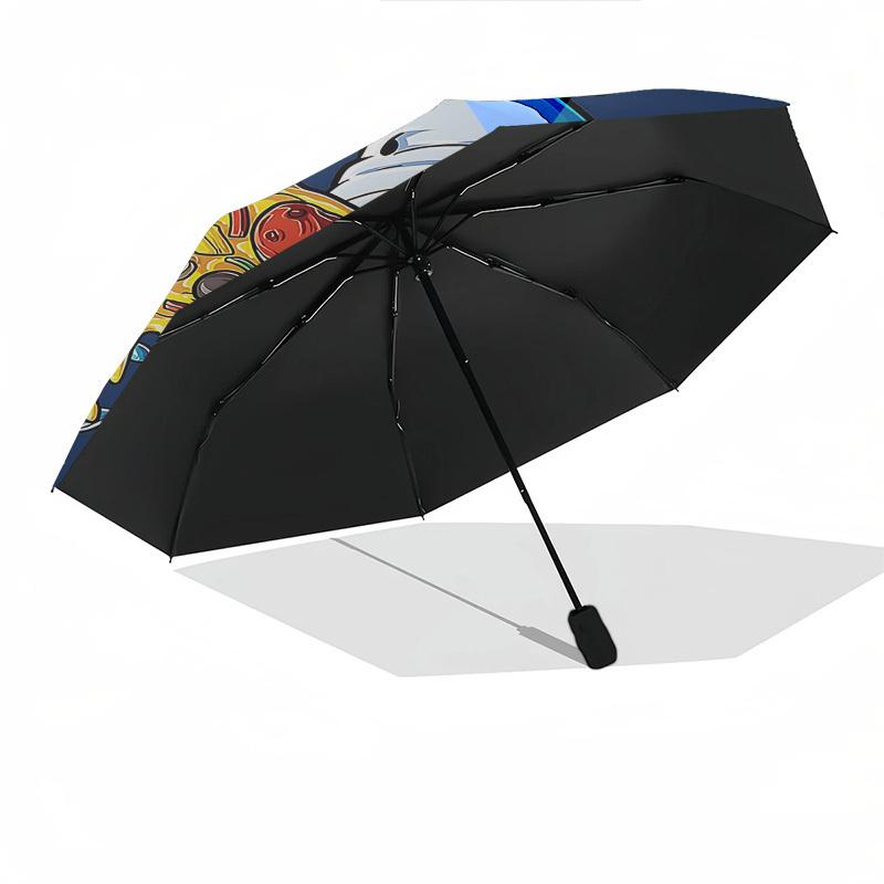 1pc Shark Pizza Automatic Open Close Umbrella  Windproof Canopy, Automatic Open Close Button10190