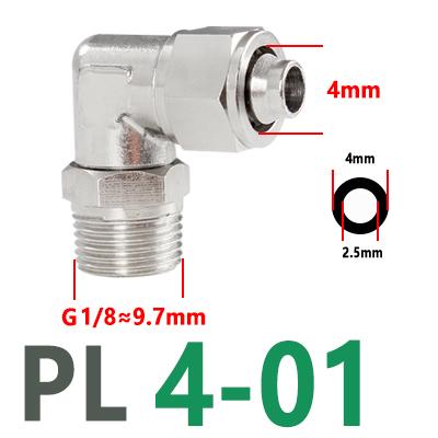 PL8-02 Rotatable Elbow Male Thread PL6-01/03 Pneumatic Full Brass Push-in Air Hose Universal Fittings
