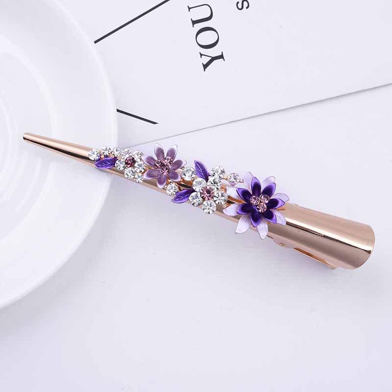Headgear Spring And Summer High-End Hairpin, Women'S Adult Hairpin Alloy Paint Summer Disc Hair Ponytail Horn Clip