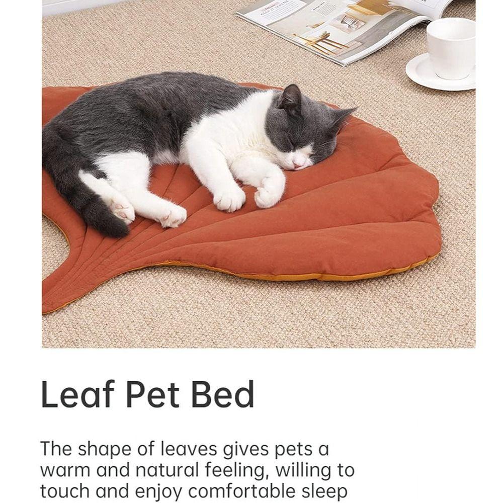 Cute Double-Sided Available Cat Bed Leaf Shape Windproof Pet Supplies Habitats Pet Accessories for Cats Puppy