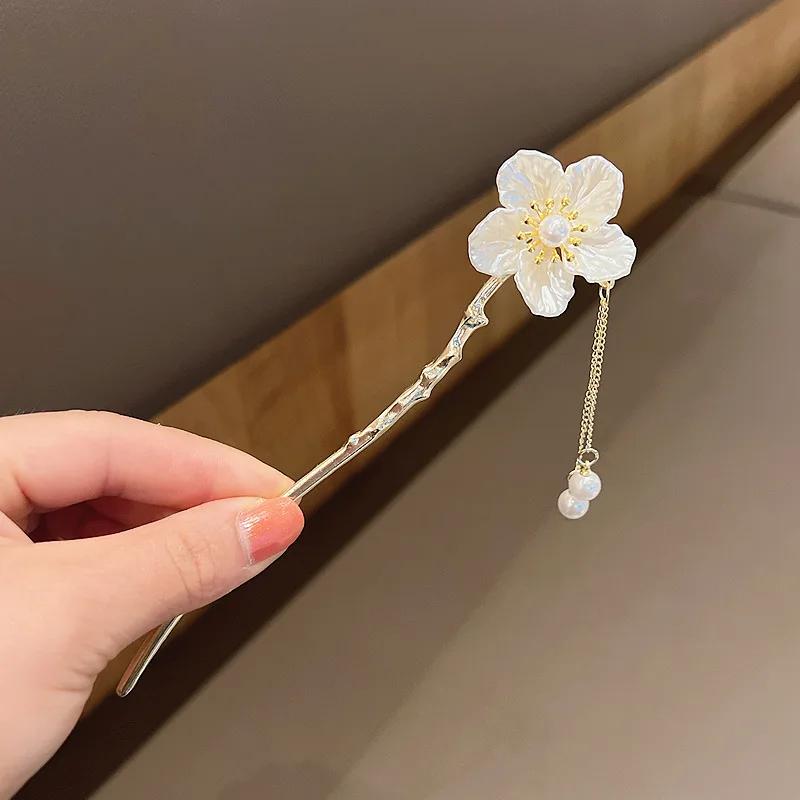 New Retro Temperament Pearl U-shaped Hairpin Pill Head Plate Hair Ware Hairpin Hairpin Headwear