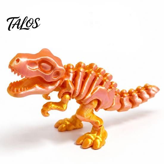 3D Printed Dinosaur Toy Articulated Tyrannosaurus Rex Skeleton Figurine, T-Rex Model with Poseable Action Figure Movable Joints, Dino Educational for