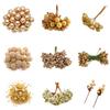 Gold Artificial Flower Cherry Stamen Berries Flower Wreath Decorative Cake Gift Box Wedding Decor Christmas Decoration for Home