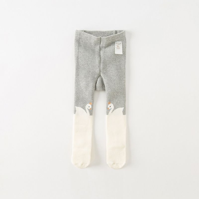 

David Bella Girls Leggings Children s Tights New Spring Style Baby Girl Elastic Thickened Socks for Toddlers 140cm (Recommended Height 130-140cm) Swan [Spot]