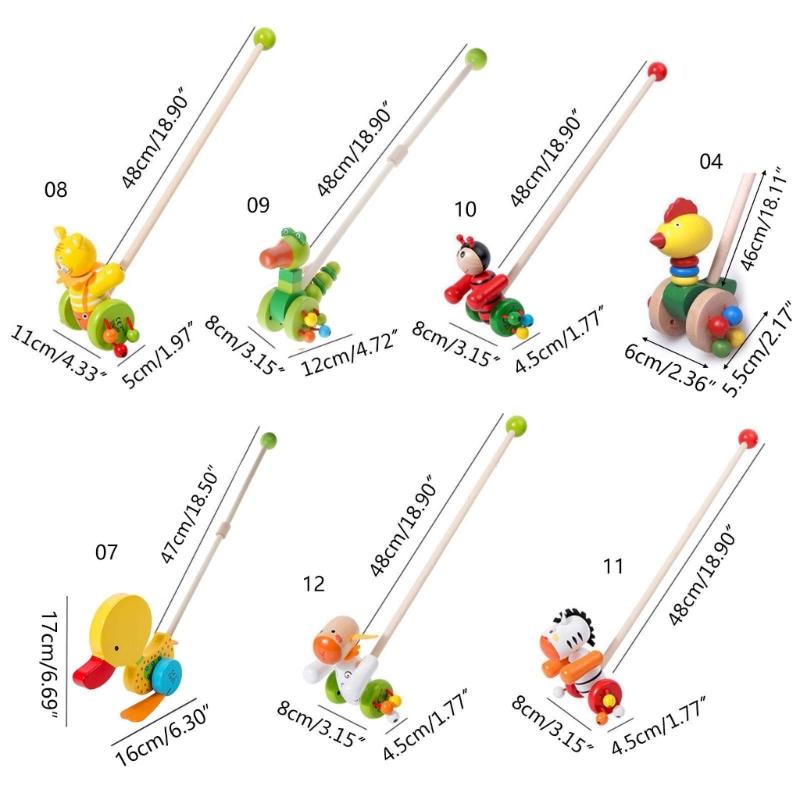 Wooden Pushing Toy For Baby Hand Eye Coordination Toy for Ages 18-36 Months Physical Development Waddling Toy