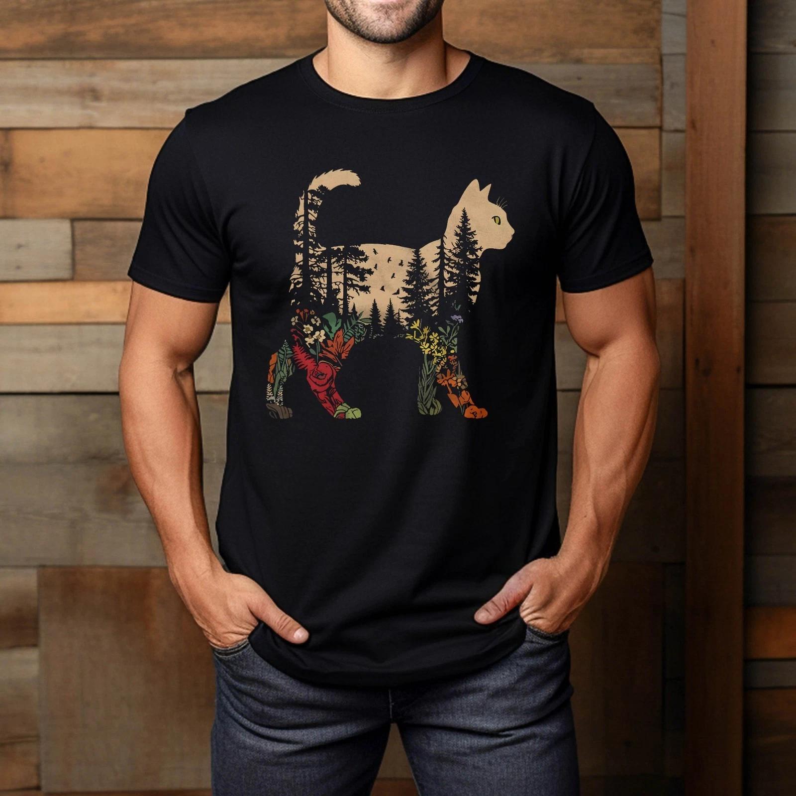 Boho Cat Plants T-Shirt 3XL