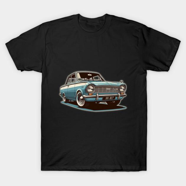 

Men Black Print T-shirt 60S Ford Cortina Mk1 No-Cut Transfer Paper Print Cotton Tshirt M чорний