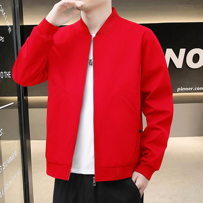 

Куртка мужская весенне-осенняя повседневная куртка куртка-бомбер свободная модная брендовая мужская и женская одинаковая бейсбольная куртка 5XL красный
