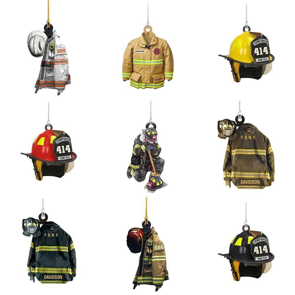 Firefighter Christmas Tree Acrylic Ornament: Commemorative Hanging Decoration Gift