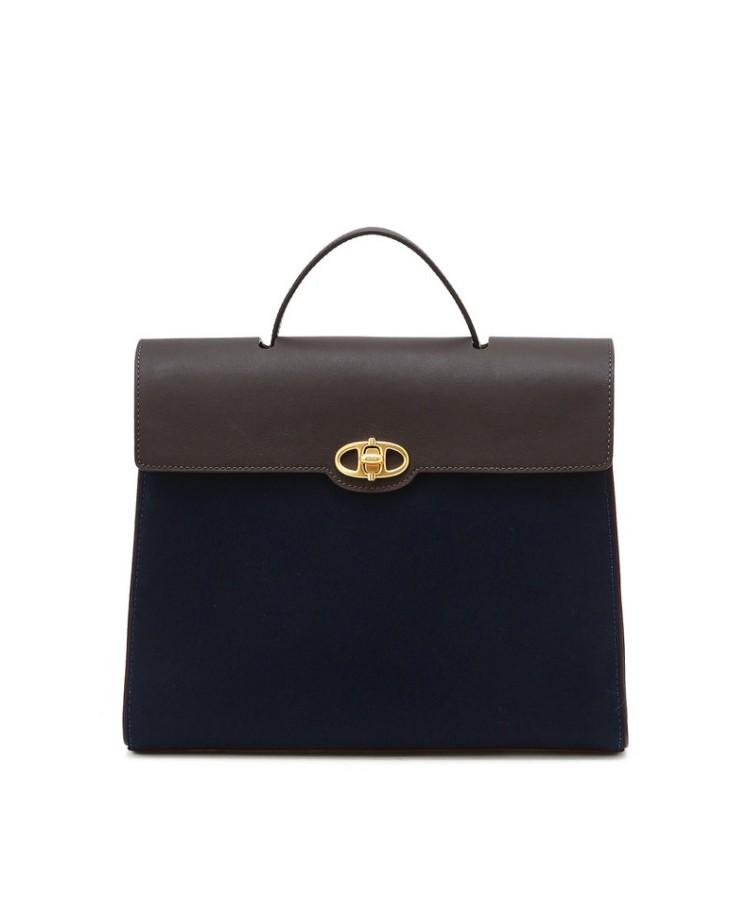 Athe Vanessabruno [Maison] Navy Canvas Shoulder Bag Aaba5E312N2