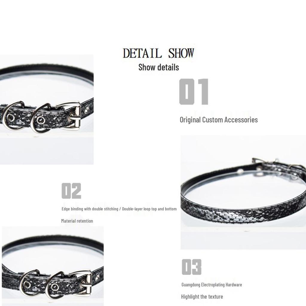 Multicolor Snakeskin Thin Choker Collar - Unique Snake Shape for Women