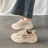 Fashion CRLAYDK Luxury Chunky Sneakers for Women Lace Up Platform Walking Shoes Fashion Casual Ladies Running Sports Leather Tennis