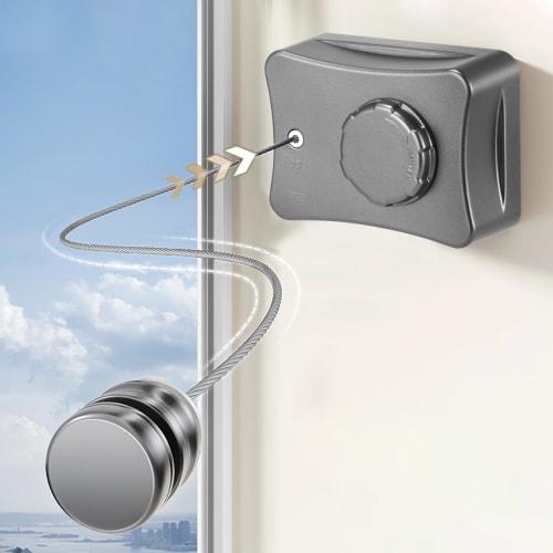 Indoor Clothes Drying Wire, Laundry Drying Rack, 20kg Load Capacity, 5.1m Wire Length, Built-in Stainless Steel Telescopic Clothes Drying Rack, Wall-M