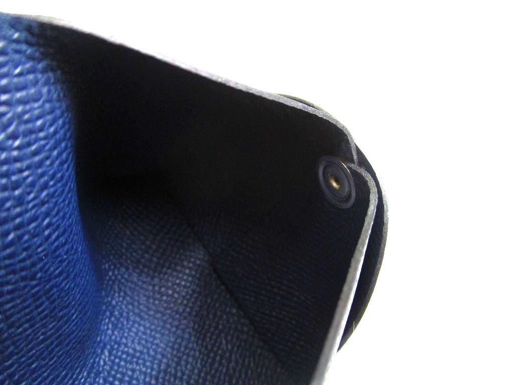 Authentic HERMES Blue navy Tourillon Leather Coin Purse Bastia #b168  Open box
