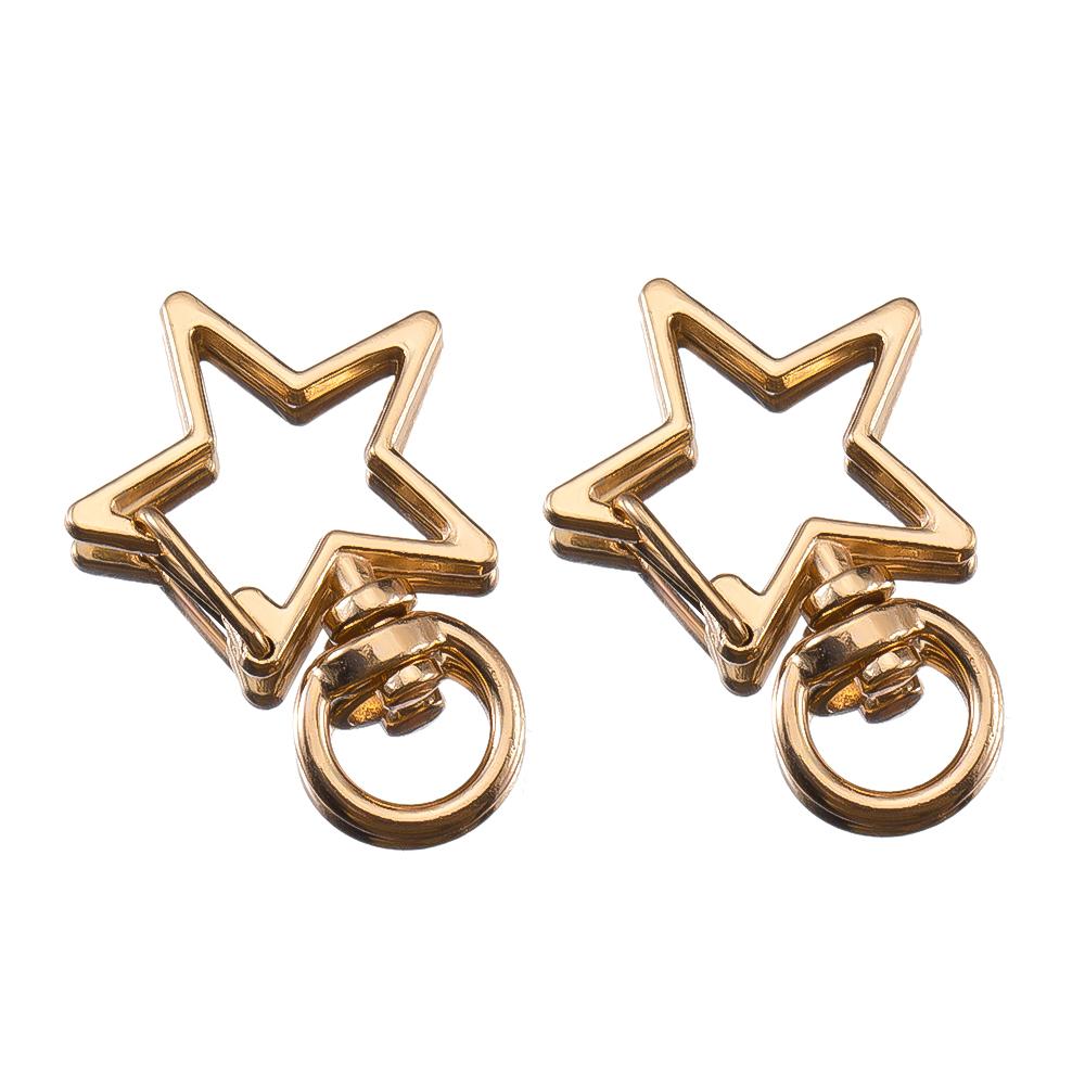 5pcs Pet Dog Buckles Connector Openable Metal Sping Clasp Star Heart Cat Flower Ring Carabiner Keychain Bag DIY Jewelry Findings