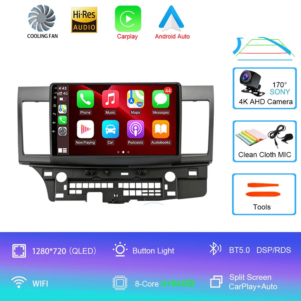 For Mitsubishi Lancer 2007-2012 Android 14 4G Car Radio Car Radio Multimidia Video Player Navigation GPS 2din 2 Din Carplay