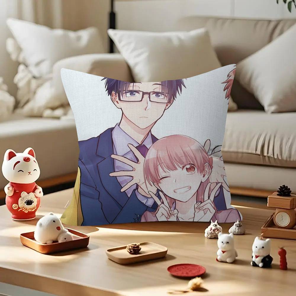 Romantic Anime W-Wotakoi  Pillow Cover Design cushion Cover decor Holiday Decorati