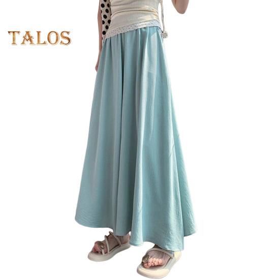 Damen Freizeithose, elastisch, hohe Taille, einfarbig, übergroß, weites Bein, Rock, Urlaub, Arbeit, Schule, Sommerhose