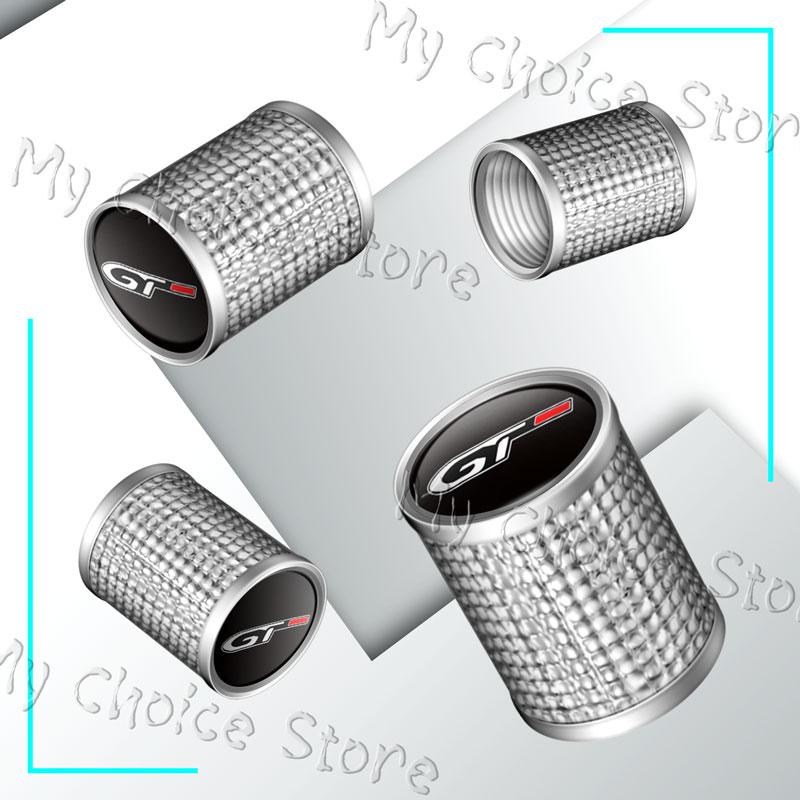 4Pcs/Set GT Logo Emblem Car Wheel Tire Valve Cap Tyre Rim Stem Airdust Waterproof Covers For n333 208 308 3008 301 508 GT RCZ 333n