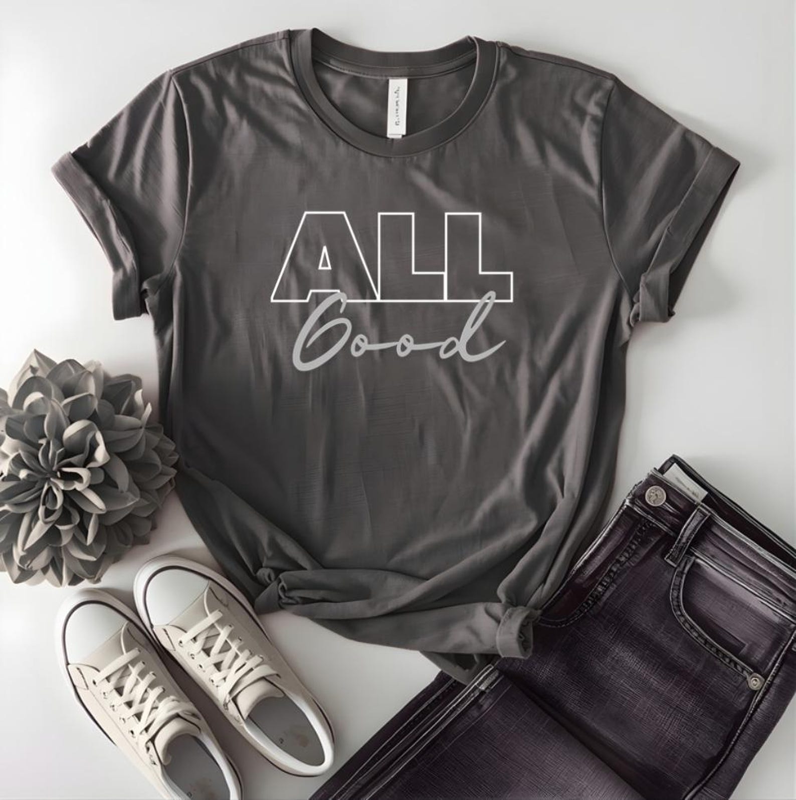All Good Shirt, Positive Vibes T-Shirt, Inspirational Quote Tee, Minimalist Aesthetic Shirt, Feel Good Graphic Tee, Casual Top 2XL
