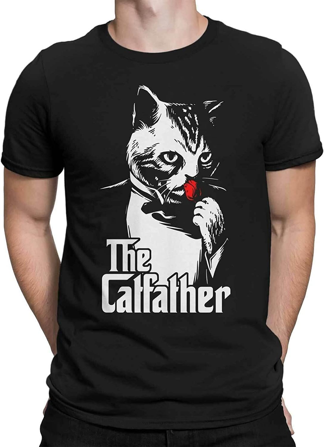 Cat Father T-Shirt for Men Father s Day Cat Lovers Cat Dad Christmas Black 4XL чёрный