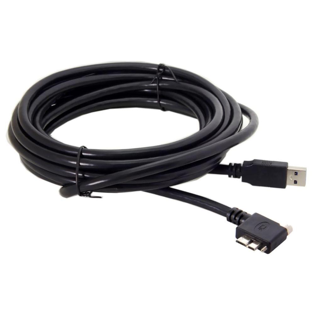 CY USB A Male To Micro B Left Angled 90 Degree Cable with Locking Screw for Nikon D800 D800E D810 5m 3.0