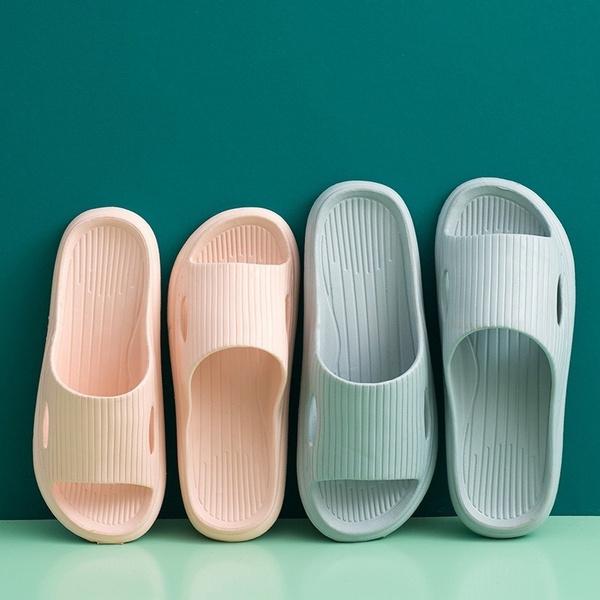 Fashion Super Soft Couple Home Slippers Indoor Non-Slip Sandals Anti-Slip Thick Sole Summer Bathroom Shower Slippers For Women Men(The Size Is Small)